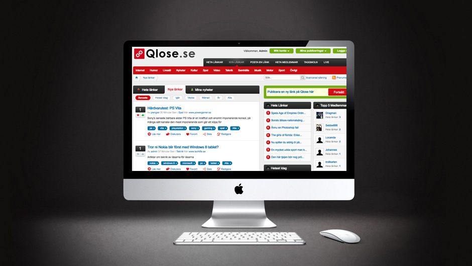 Länkfavoriten Qlose.se nominerad i Webbkomet 2012